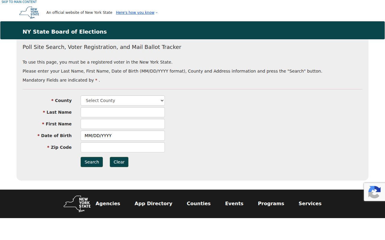 Salina residents directory New York voter lookup fields