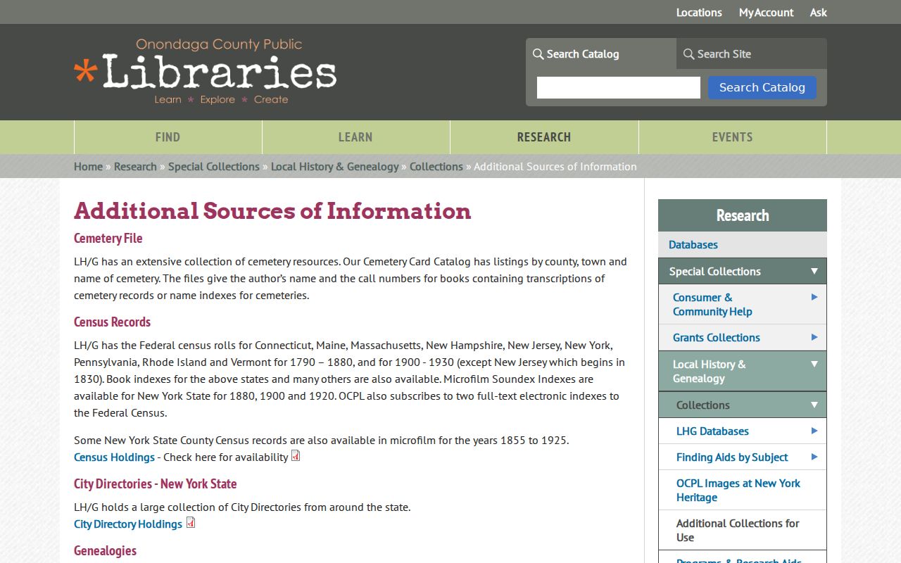 Salina previous residents house history sources at OCPL